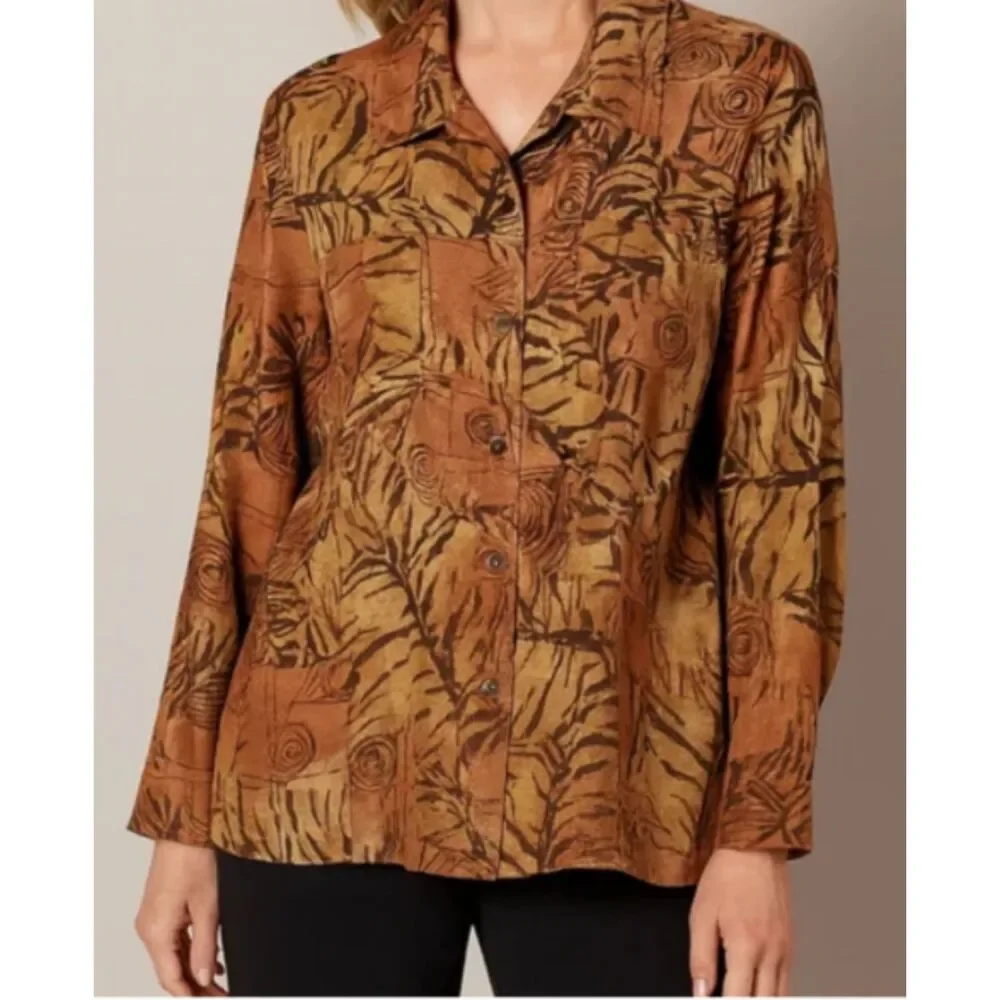 Chico's Abstract Printed Lightweight Jacket Size Large